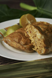 Close-up of meal served in plate