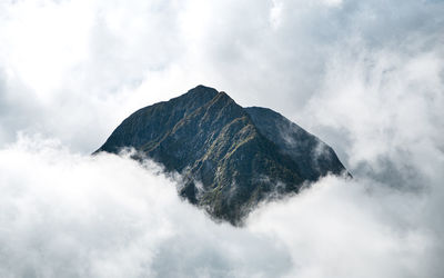 Low angle view of mountain against sky