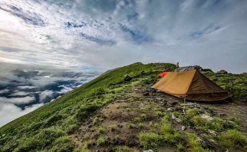 Scenic view of mountain against sky