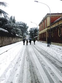 People walking on road