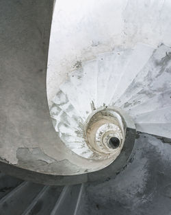 High angle view of spiral staircase