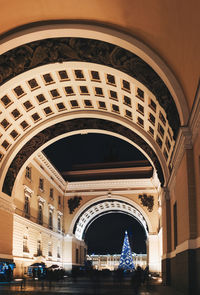 View of illuminated building