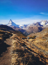 Scenic view of mountains against sky