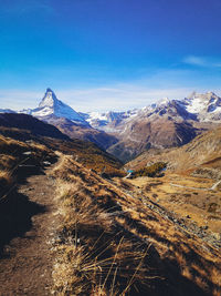 Scenic view of mountains against sky