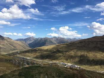 Scenic view of mountains against sky