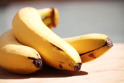 Close-up of bananas on table