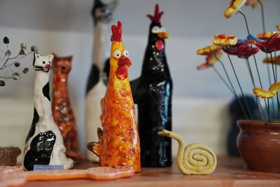 Close-up of figurine on table