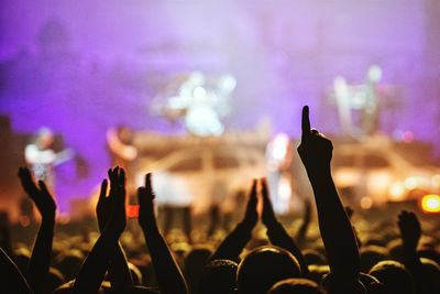 Crowd enjoying at music concert