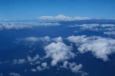 Low angle view of clouds in blue sky