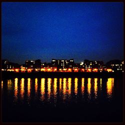 Illuminated city at night