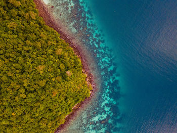 High angle view of sea shore