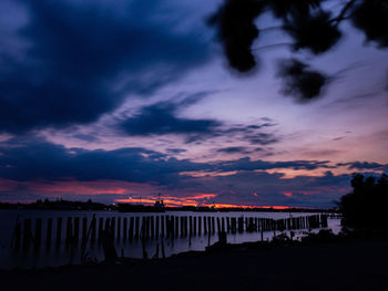 Take a photo on twilight time at harbor of samut sakhon province thailand.