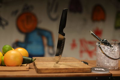 Close-up of fruits on table