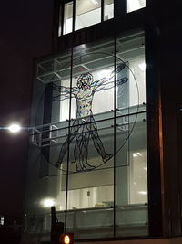 Low angle view of illuminated building