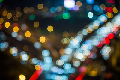 Defocused image of illuminated lights