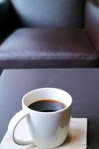 Close-up of coffee on table