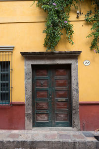  historic door of colonial  building