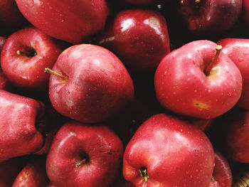 Full frame shot of apples in market