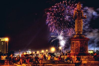 Low angle view of firework display