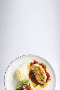 Close-up of breakfast served in plate