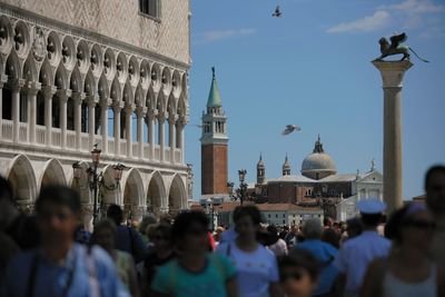 People against historic buildings in city