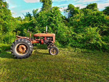 Tractor on field