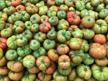 High angle view of vegetables for sale at market stall