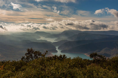 Scenic view of mountains against sky