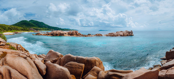 Panoramic view of sea against sky