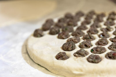 Close-up of cookies on table