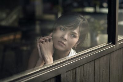 Close-up of young woman