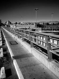 Railroad tracks in city