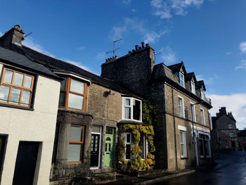 Low angle view of old building against sky