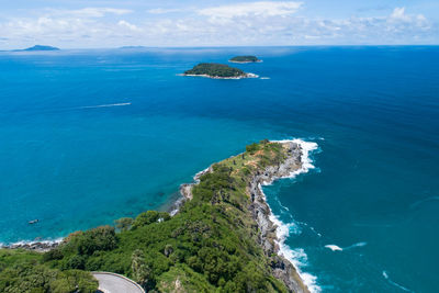 High angle view of sea against sky