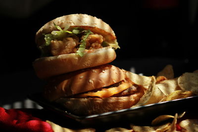 Close-up of burger