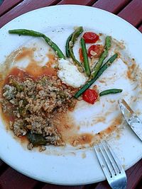 Close-up of served food