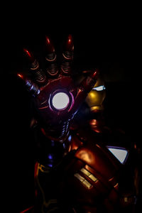 Close-up of illuminated electric lamp