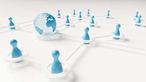 Close-up of objects over white background