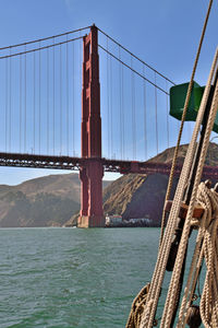 Suspension bridge over sea