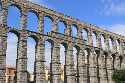 Low angle view of historical building against blue sky