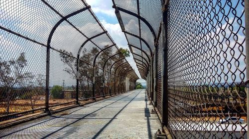 Overpass with chainlink fence