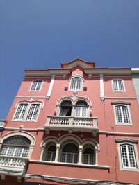 Low angle view of building against clear sky