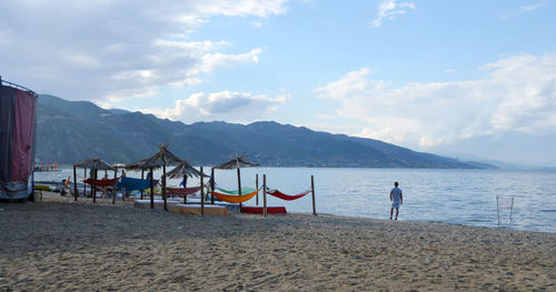 Scenic view of beach against sky