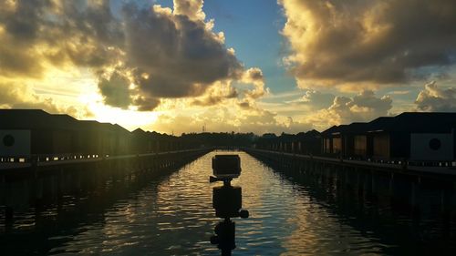 View of river against cloudy sky