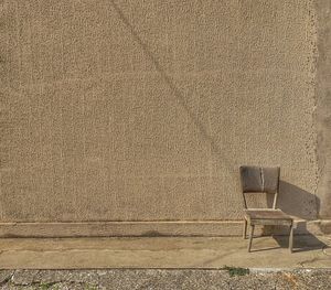 High angle view of empty chair