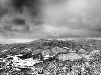 Scenic view of mountains against sky