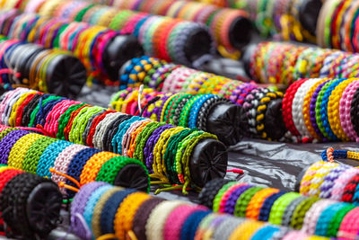 Full frame shot of multi colored sale at market stall