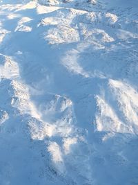 High angle view of snow covered landscape