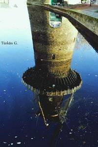 High angle view of ship in sea