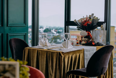 Place setting on table